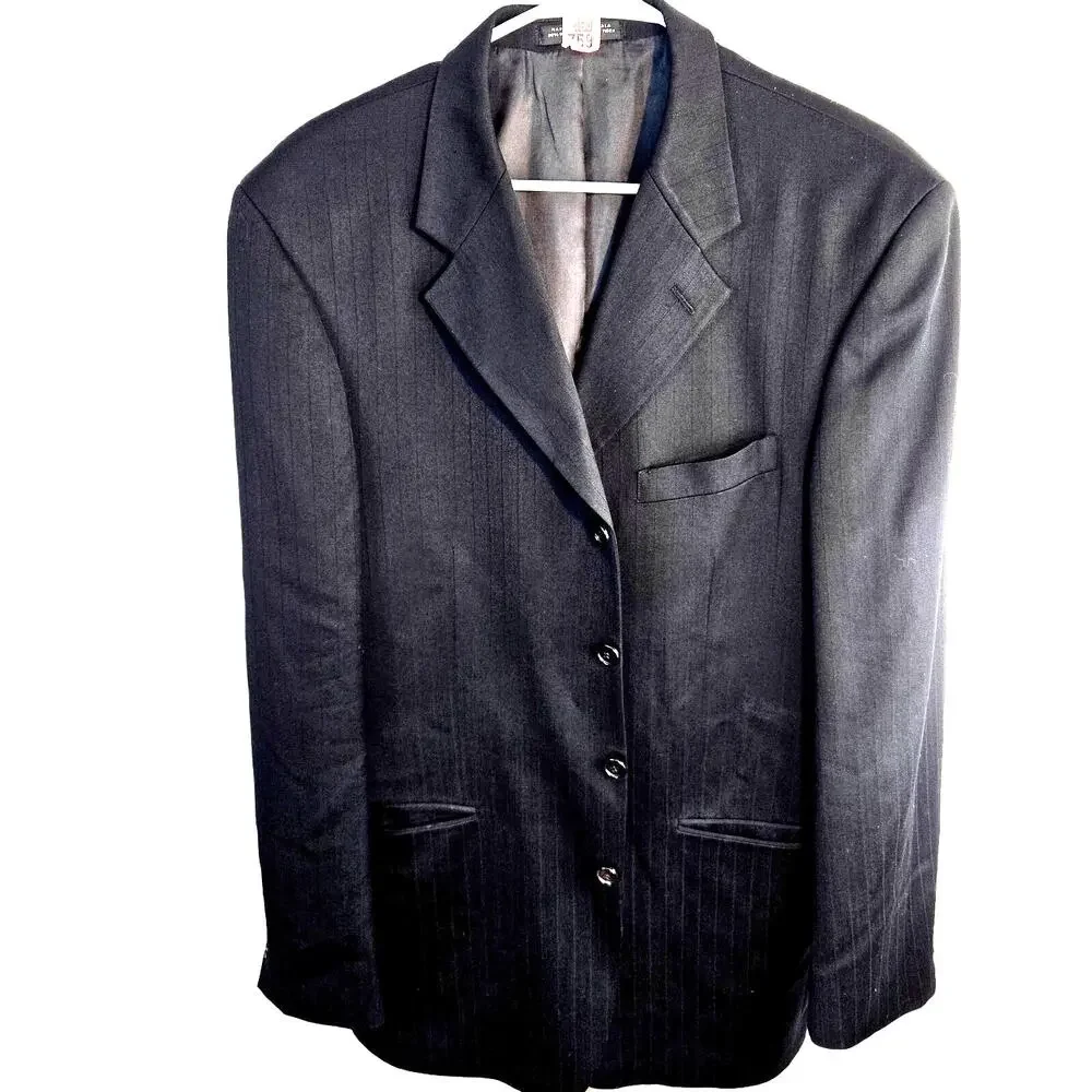 Albert Nipon Men's Blazer 41L 41 L Black Suit Coat 4 Button Sport Jacket  M